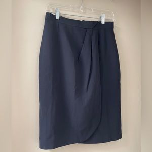 Giorgio Armani Black Wool Front Pleaded Skirt